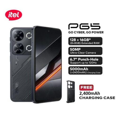 itel P65 6.7" 128GB ROM + Upto 8GB RAM, 50MP, 5000mAh, Android 14