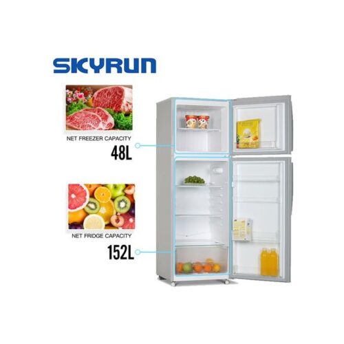 Skyrun 200-Litres Double Door Top Mount Fridge BCD-200MS-Silver